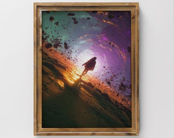 Surreal Cosmic Journey Digital Wall Art Print