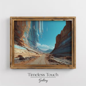 Surreal Desert Canyon Abstract Vintage Digital Wall Art Print