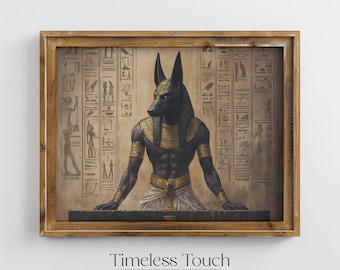 Anubis Art PRINT: Vintage Egyptian God Illustration (Digital Download)