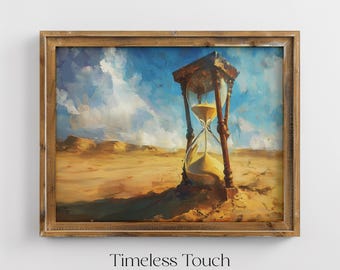 Hourglass Desert Painting: Printable Rustic Wall Art (Digital Download)