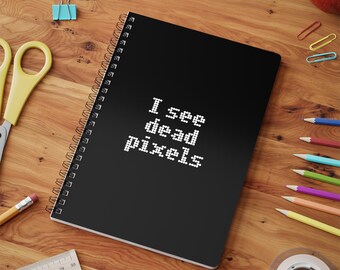 Carnet de notes, carnet de notes, cadeau pour graphiste, journalisation avec reliure à spirales, classeur à couverture souple, agenda de reliure, cadeau créatif, pages lignées