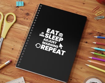 Carnet de notes, carnet de notes, cadeau pour graphiste, journalisation avec reliure à spirales, classeur à couverture souple, agenda de reliure, cadeau créatif, pages lignées