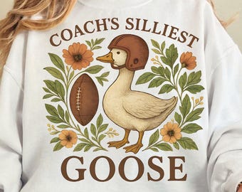Football Goose PNG Funny Game Day Goose Design Fall Sports Shirt PNG Retro Football PNG Cute Football Animal Sublimation Goose Fan Art