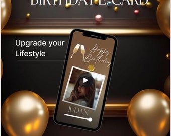 Animated Video or Image | Birthday Wishes Greetings E-card for Mobile Phone, Personalized Video Birthday Card, Smartphone, iPhone, Android