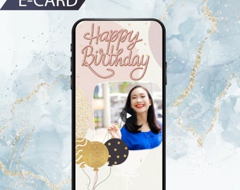 Animated Video or Image | Birthday Wishes Greetings E-card for Mobile Phone, Personalized Video Birthday Card, Smartphone, iPhone, Android