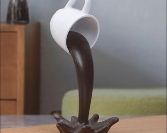 Flying coffee cup decoration figure