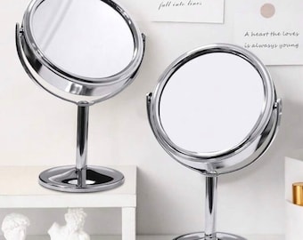 Double sided stand make up mirror