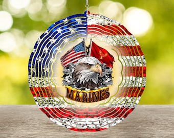 US Marines Wind Spinner, Patriotic Garden Decor