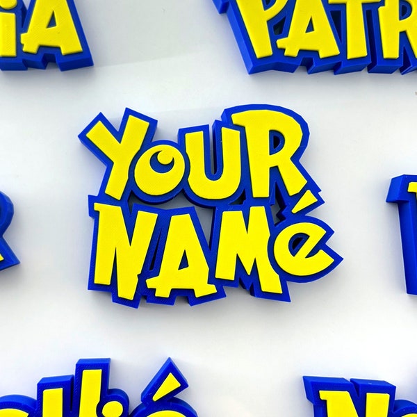 Personalised Poke Inspired Name Sign - Poke Style Custom 3D Name Plate - Personalised 3D Gamertag - Video Game Gifts - Poke Fan Gifts
