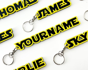Personalised Star Space Wars Keyring - Space Fan Custom Keyring - Personalised Custom 3D Keyring - Space Wars Inspired - Boys Birthday Gifts