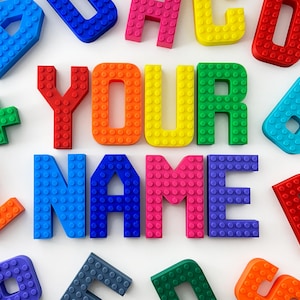 Letras personalizadas compatíveis com tijolos - Letras 3D personalizadas estilo blocos de construção - Nome de tijolo personalizado - Letras de parede personalizadas - Presente de tijolo