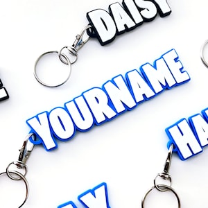 Personlig nyckelring med spelnamn - Battle Royale-stil - Personlig 3D-gamertag - Videospelspresenter - Pojkfödelsedag