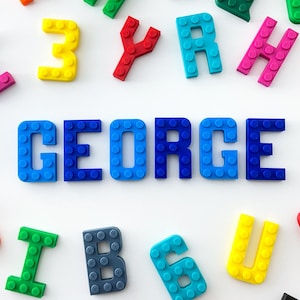 Letras pequeñas compatibles con ladrillos - Letras personalizadas para tartas en 3D - Letras personalizadas para tartas con ladrillos - Letras de feliz cumpleaños - Decoración de cumpleaños con ladrillos