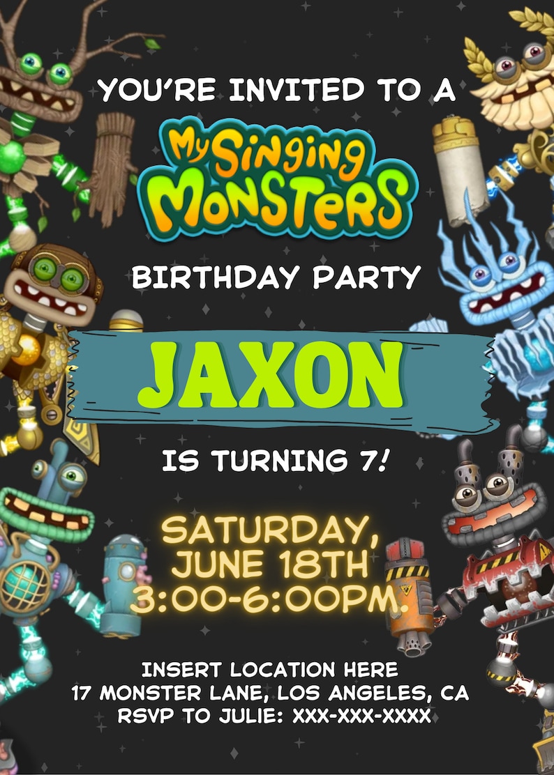 My Singing Monsters Birthday Invitation: Wubbox E-vite (digital ...