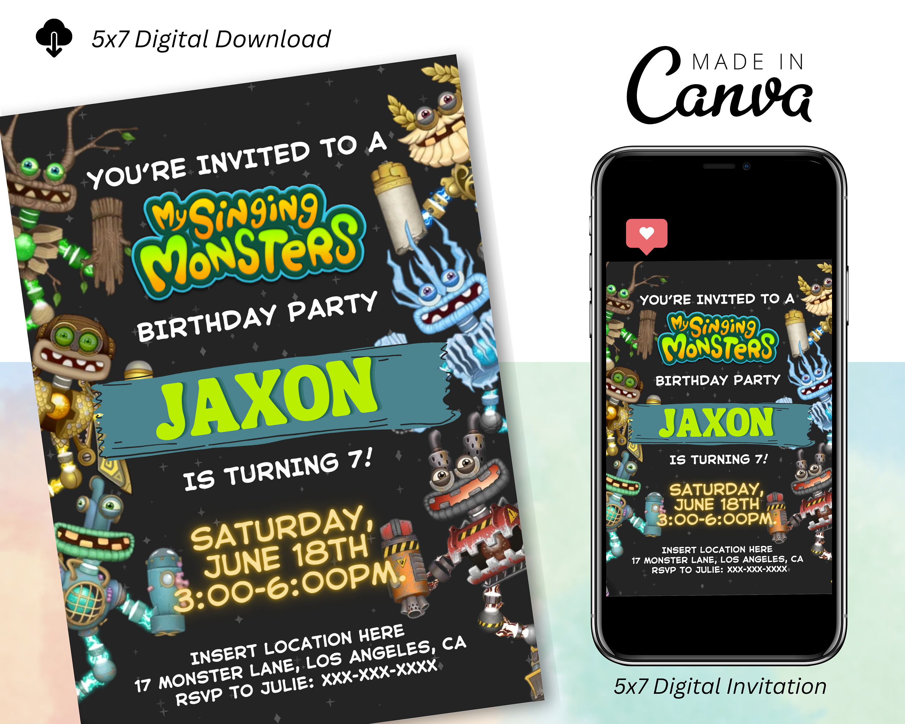 My Singing Monsters Birthday Invitation: Wubbox E-vite (digital