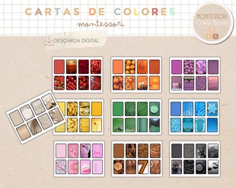 80 Tarjetas Montessori de coincidencia de colores para niños , Montessori, Carpeta de aprendizaje, Descarga digital