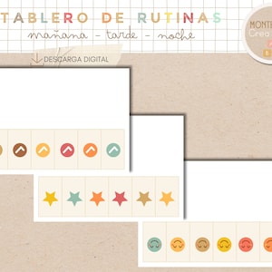 Tablero de rutinas diarias para niños en español y catalán, 144 tarjetas de rutinas, imprimible, homeschooling, educación en casa. imagen 3