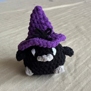 Crow with Removable Hat - Amigurumi Handmade Crochet Plushie Doll