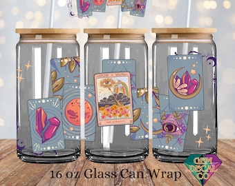 Audacious Tarot Card Reading 16 oz Digital Wrap Crystal Boho Skeleton PNG SVG