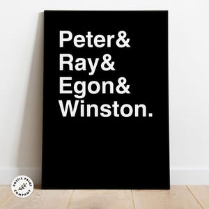Ghostbusters Charaktere Poster. Ghostbusters Filmplakat. Ghostbusters Wandbild. Poster zum Film Charakter. Minimal Art