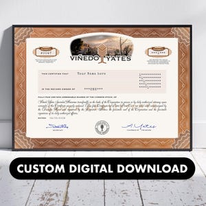 Vinyedo Yates Hitman custom stock certificate. Personalised Hitman Wall Art. Hitman Print Download. Hitman Gift Decor. Vinyedo Yates Poster