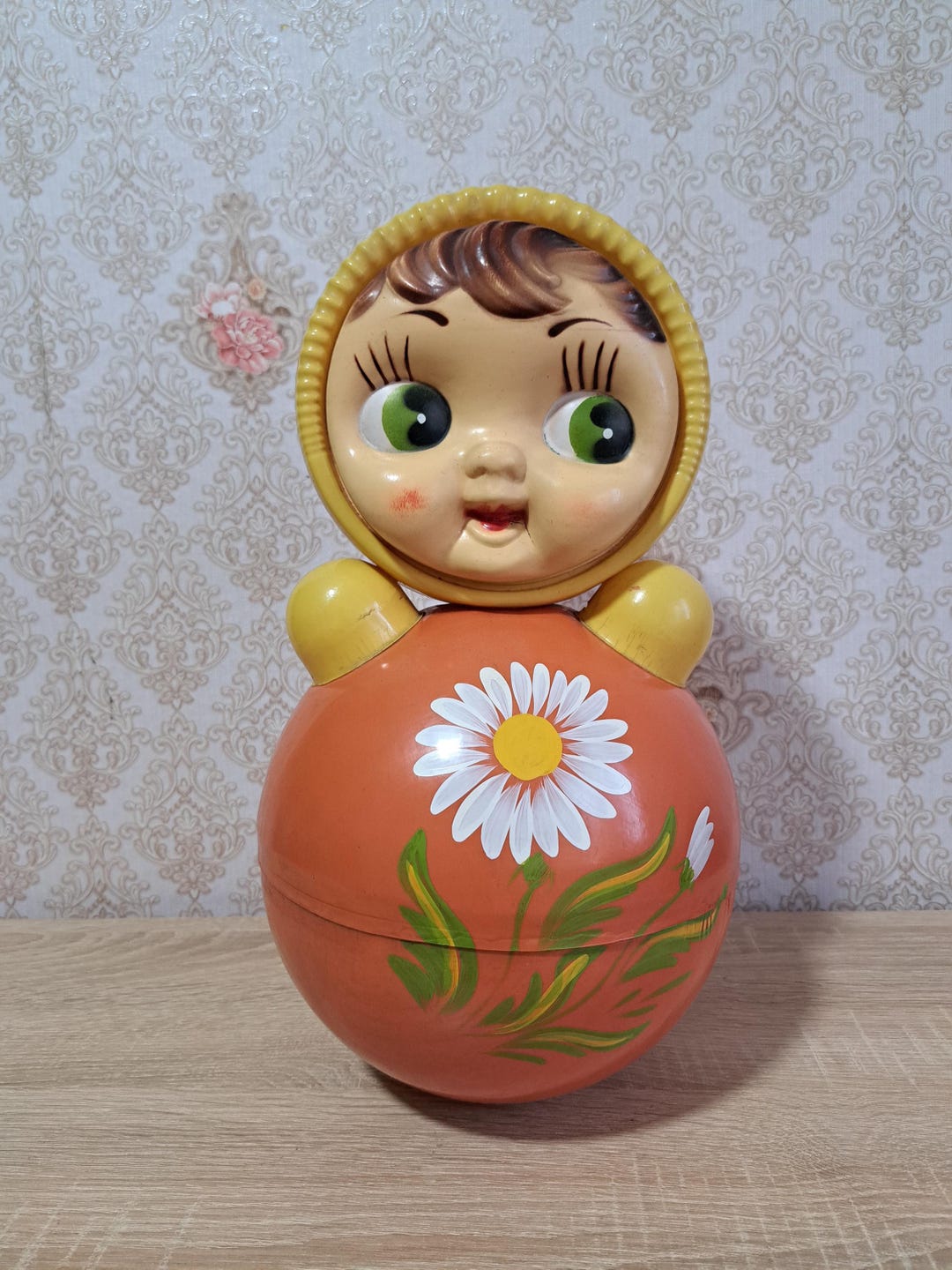 Vintage Nevalyashka Roly Poly Celluloid Plastic Soviet Toy Doll ...