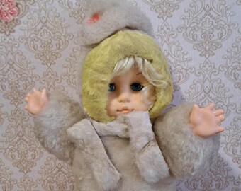 Muñeco de peluche vintage, juguete infantil de los años 70, de fabricación soviética. Ucrania. Peluche vintage, muñeco de peluche, bebé de peluche.