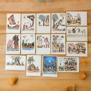 Set Vintage-Postkarten, 15 Stück, sowjetische Postkarte, Geschichten von K. Chukovsky, Kunst, Illustration, Druck, UdSSR, unbenutzt