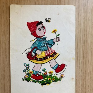 Carte postale, vintage, Artiste Roosa, "Le Petit Chaperon Rouge"