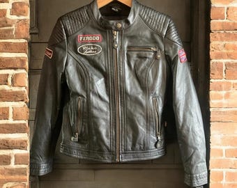 Chaqueta de moto de cuero Richa, talla 10 del Reino Unido, Ferodo