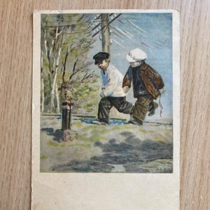 Carte postale, vintage, Artiste Dubinsky, 1955.