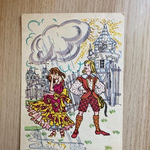 Carte postale, vintage, Artiste Antokolska, 1957.