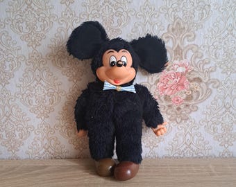 Ratón de peluche vintage, cara de goma, muñecos de peluche, muñeco de ratón vintage, ratón de peluche vintage