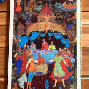 Conte de fées de carte postale vintage « Miroir magique » 1970, Carte postale soviétique, Art, Illustration