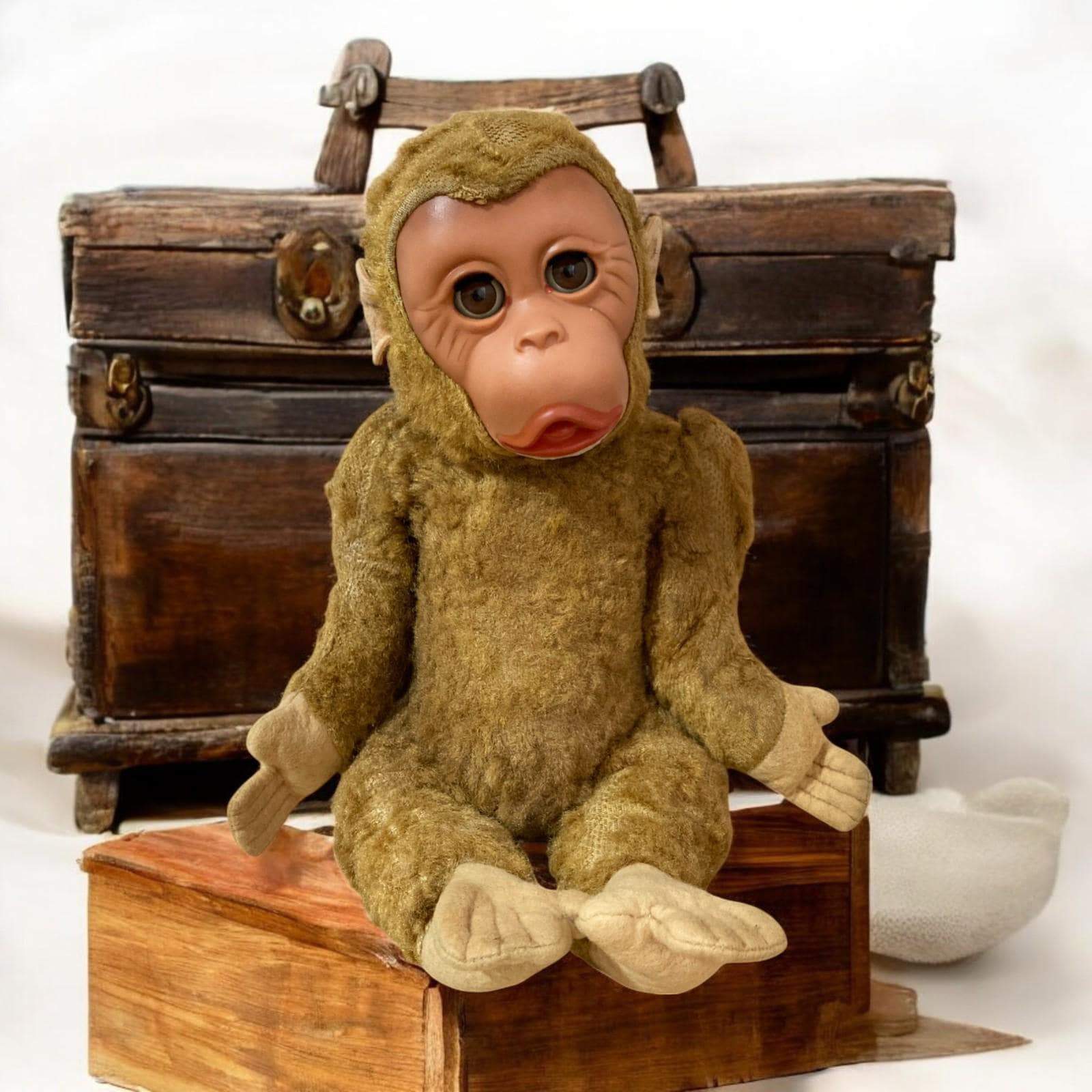 Stuffed monkey with rubber face - Etsy 日本
