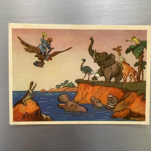 Carte postale, vintage, Artiste Slyshchenko, 1956.