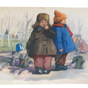 Carte postale, vintage, Zubkovsky 1957 Enfants