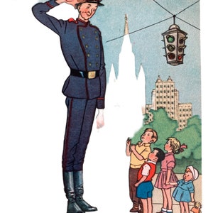 Carte postale, vintage, 1956 Valko "Oncle Styopa le policier"