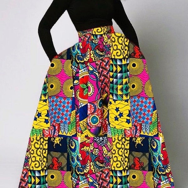 African Print Maxi Skirt - Colorful Maxi Skirt - African Skirt - Handmade Women's Clothing For Parties - Afrocentric Fashion - Gift For Her