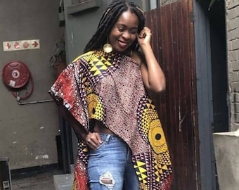 African Print Women&#39;s Long Blouse, African Print shirt dress, Special Occasion women&#39;s top, African Long Top, African clothing, Ankara Top