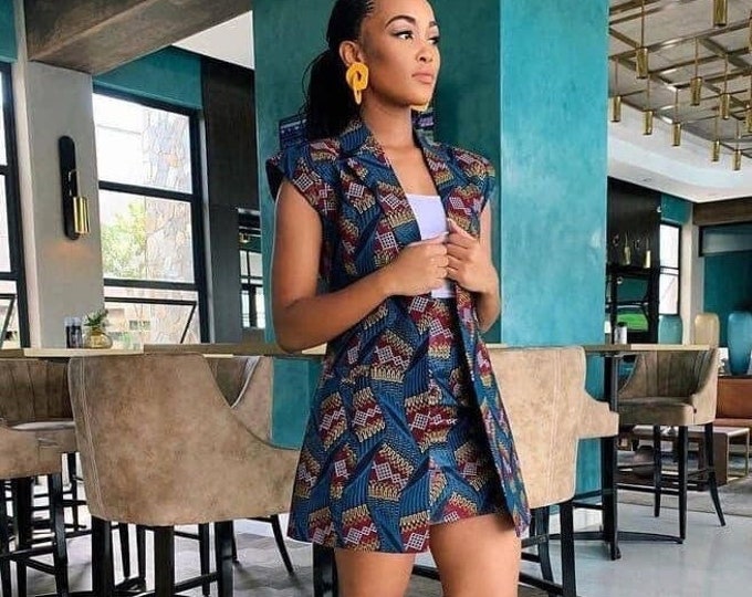 Two Piece Tropical Print Kimono Short Set main image 0