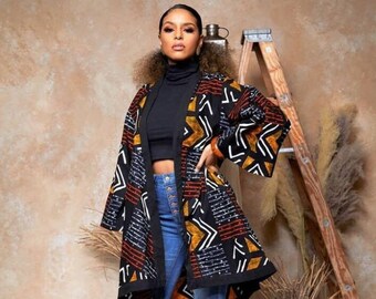 African Print Jacket, African Ankara Jacket, African print kimono jacket, African Jacket, African clothes, African Fashion, African clothing