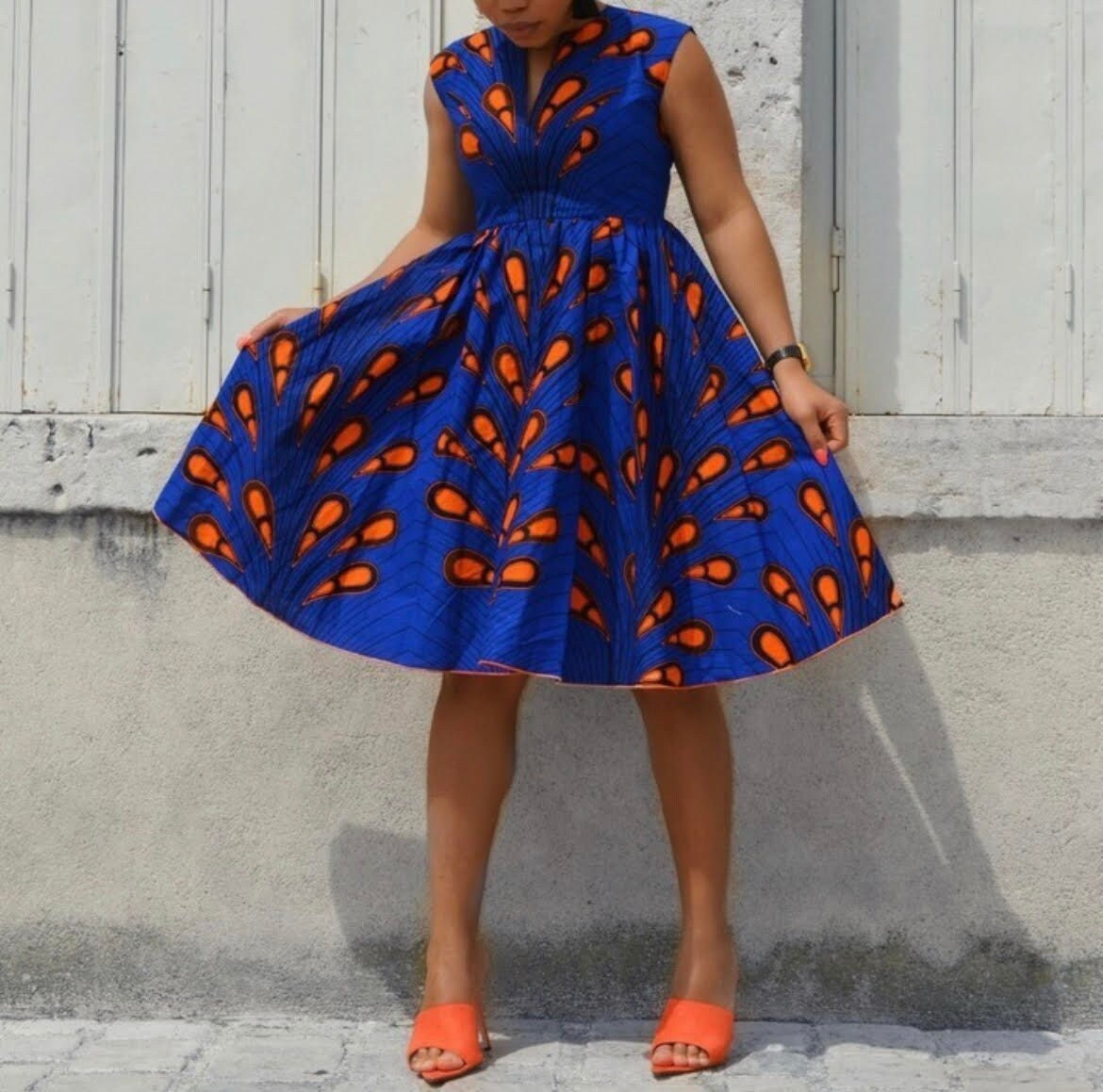 Mini Ankara Dress for Ladies, African Print Shirt Dress, Ankara