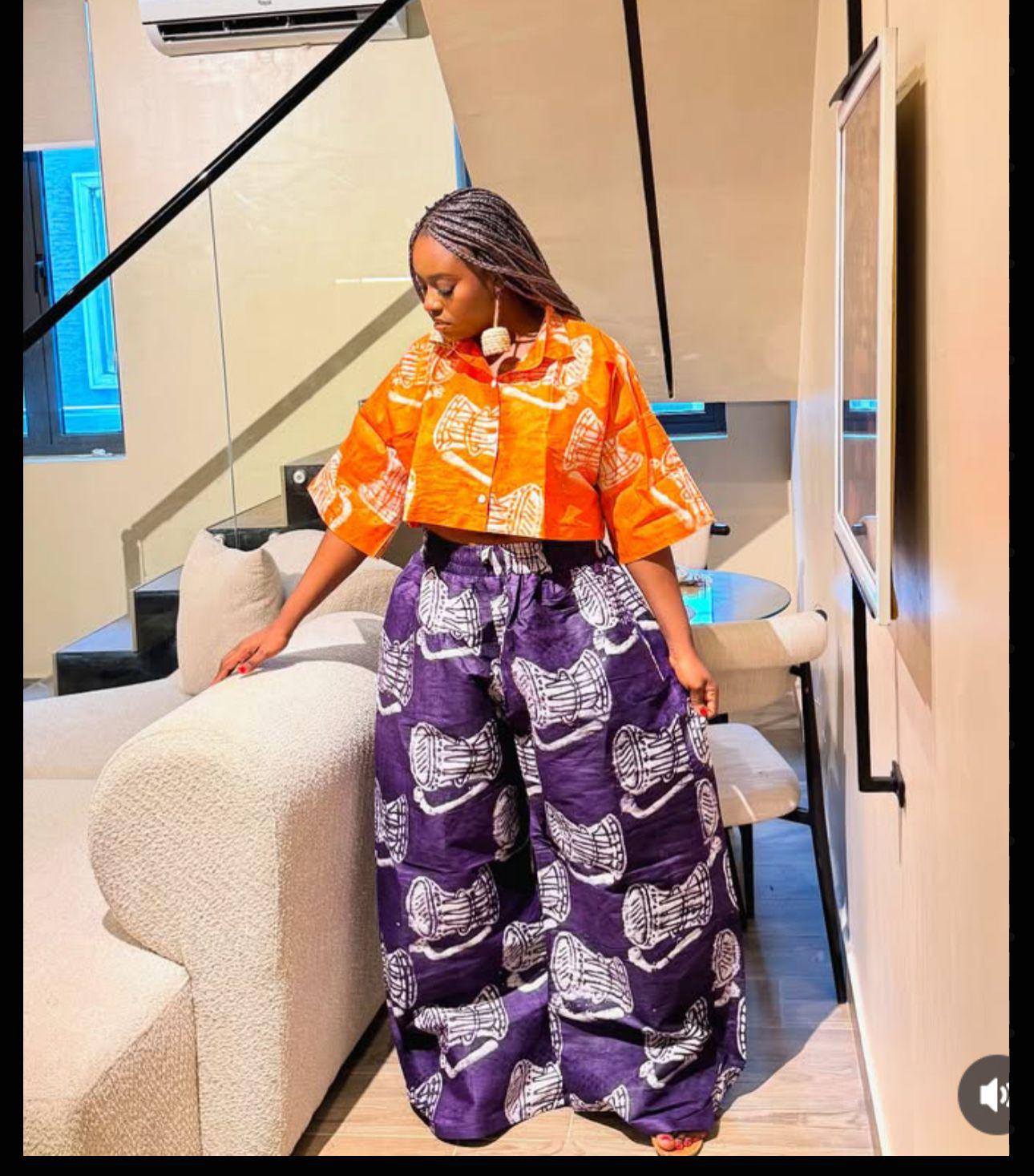 African print adire/pant set /African Ankara pantsuit/African clothing /African dress/African wedding dress/pallazo/custom made for you