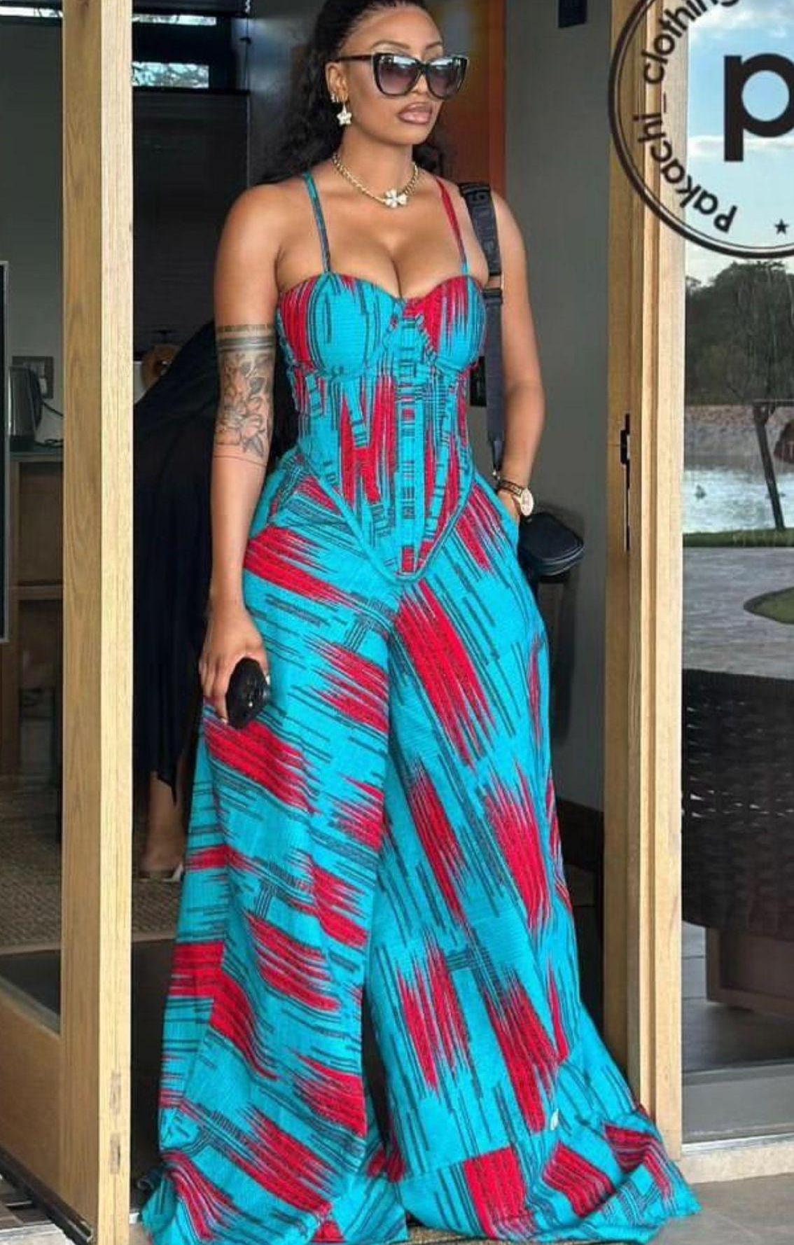 Africa print Multi Colored Jumpsuit, Ankara Jumpsuit, Multi Colored Ceremony Jumpsuit, Women's clothing, African Fashion, African Clothing