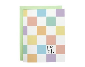 Checkered Hi - Greeting Card
