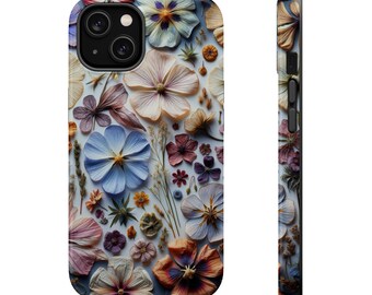 Pressed Wildflowers MagSafe iPhone Case, Multiple Size Options