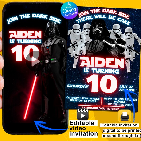 Darth Vader Invites - Etsy