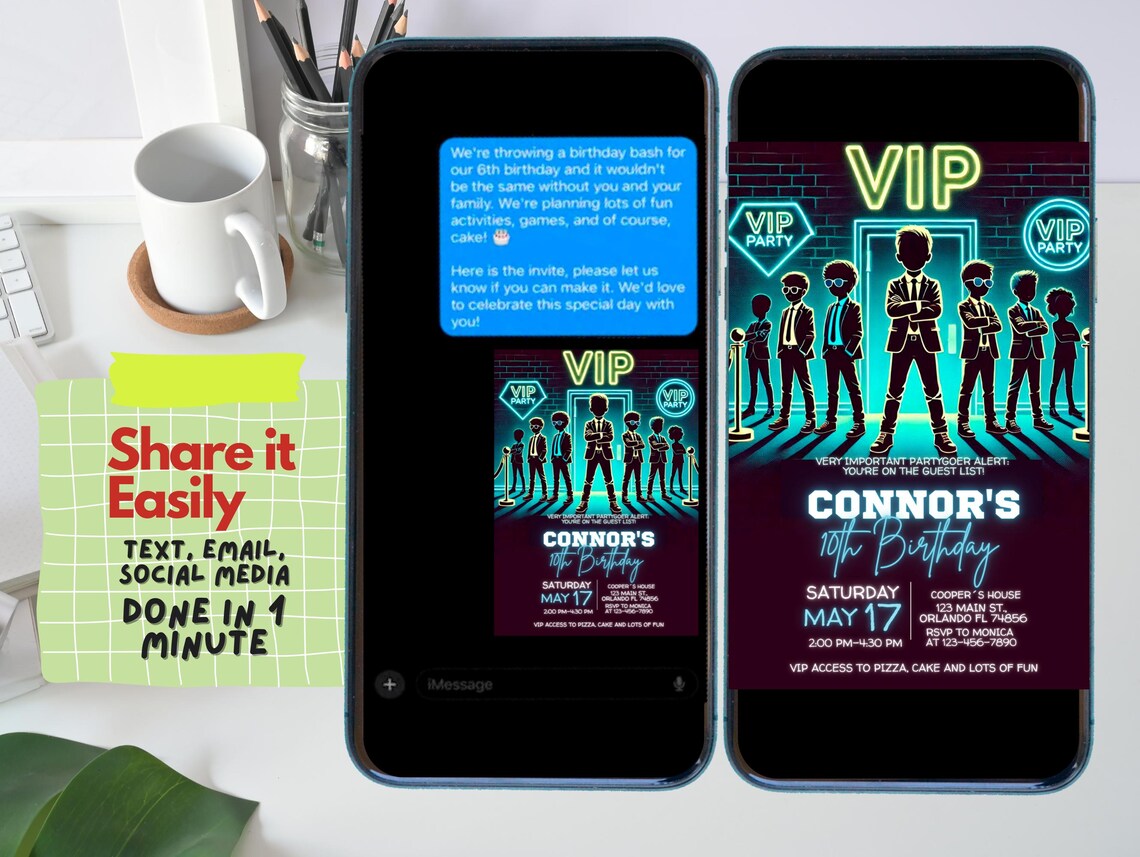 VIP Party Invitation Template | Editable Birthday Invite Canva Design ...