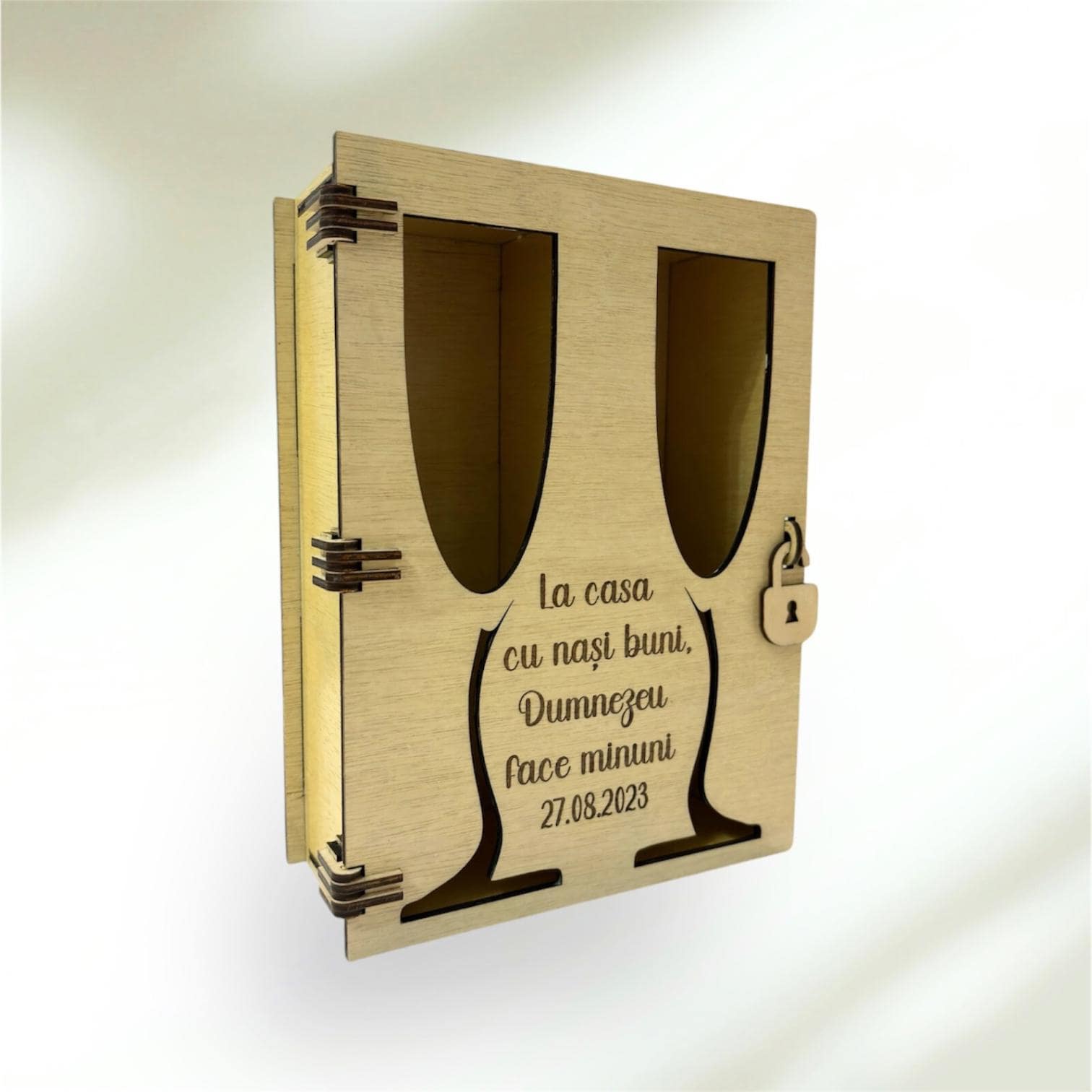 Hinged Champagne Box & Wine Glass Box Vector CNC DXF Files for Laser ...